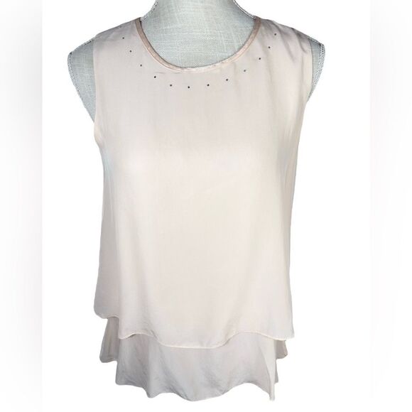 Kingdom Couture Disney Apricot Silk Sparkly Layered Sleeveless Blouse - Picture 1 of 10